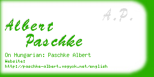 albert paschke business card
